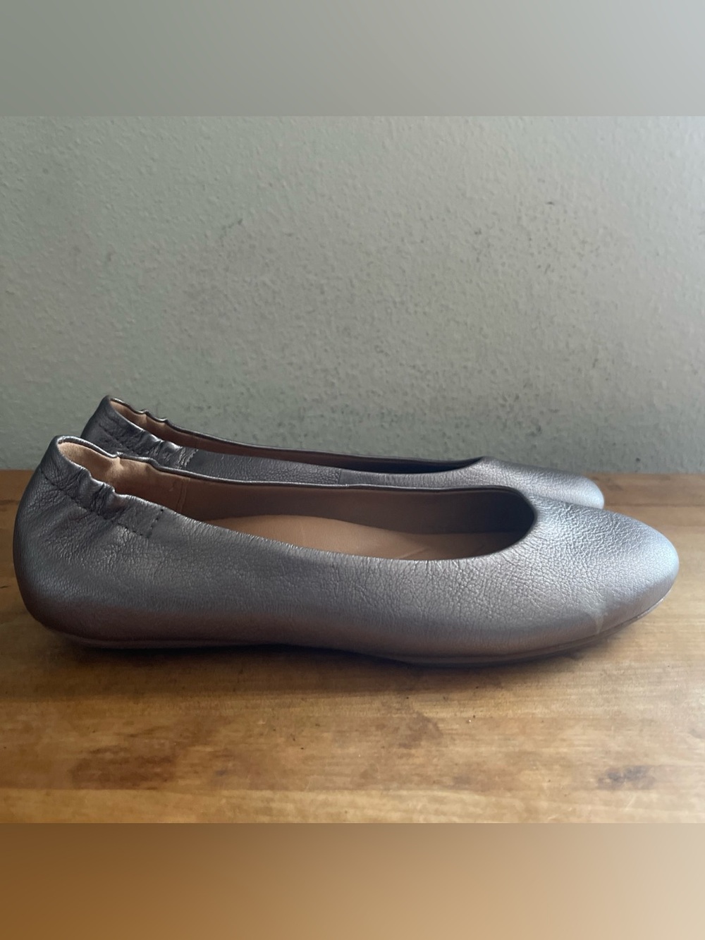 DANSKO MOLLIE Metallic Pewter Ballet Flat Slip On SIZE 9 WOMEN EU 39